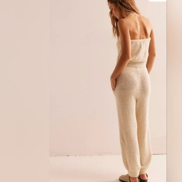 Free People FP beach Claire wet plaster terry cloth strapless one-piece jumpsuit - Picture 2 of 11